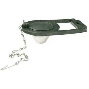 Do it Best DIB835-86 Crane 2 In. Toilet Flapper with Foam Float And Stainless Steel Chain Black