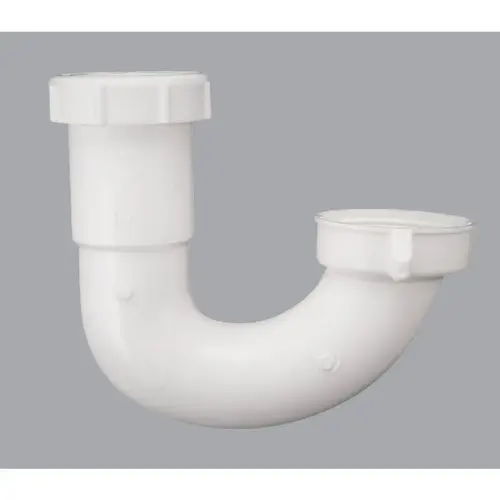 1-1/2 In. White Plastic Sink Trap J-Bend with Reducer Washer 1-1/2 In. White Plastic Sink Trap J-Bend with Reducer Washer