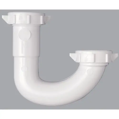 1-1/2 In. White Plastic J-Bend with Reducer Washer 1-1/2 In. White Plastic J-Bend with Reducer Washer