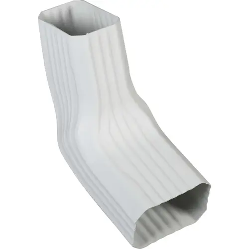 2 x 3 In. Vinyl White Front or Side Downspout Elbow