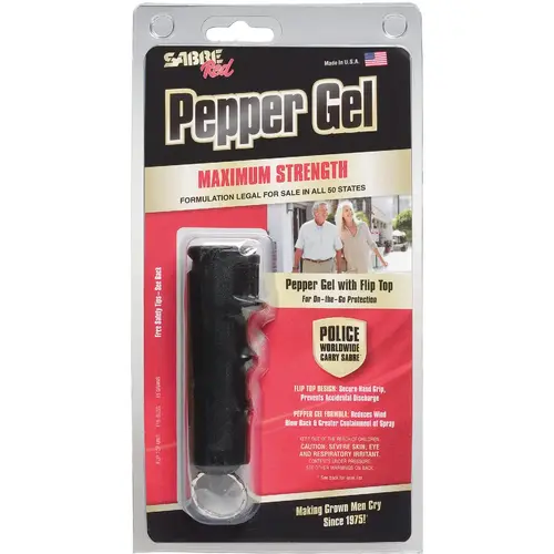 Red 0.54 Oz. Black Flip Top Self-Defense Pepper Gel