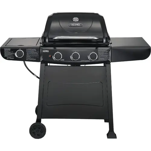 QuickSet 3-Burner Black 36,000-BTU LP Gas Grill with 12,000-BTU Side -Burner