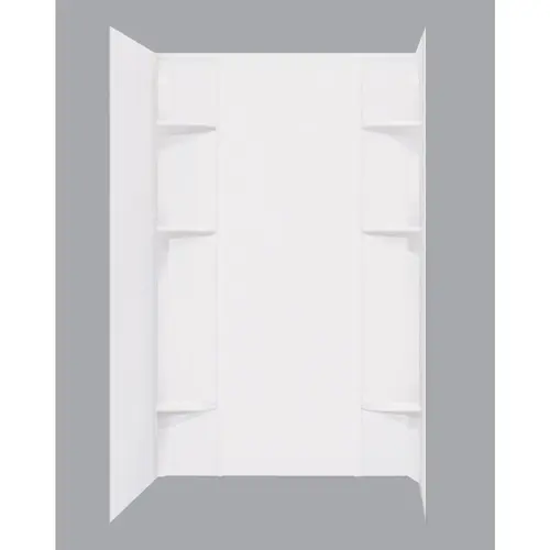Durawall 60 In. x 71.5 In. x 40 In. Glue Up Alcove Shower Wall Set in White (5-Piece) Durawall 60 In. x 71.5 In. x 40 In. Glue Up Alcove Shower Wall Set in White (5-Piece)