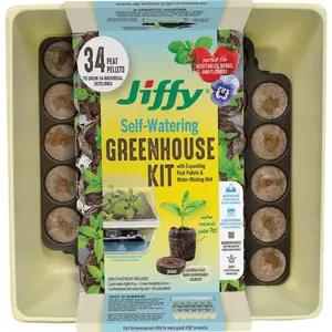 Jiffy T34HG 34-Cell 11 In. x 11 In. Self Watering Greenhouse Seed Starter Kit