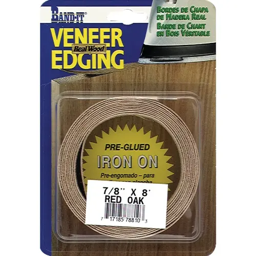 Band-It 3/4 In. x 8 Ft. Red Oak Wood Veneer Edging