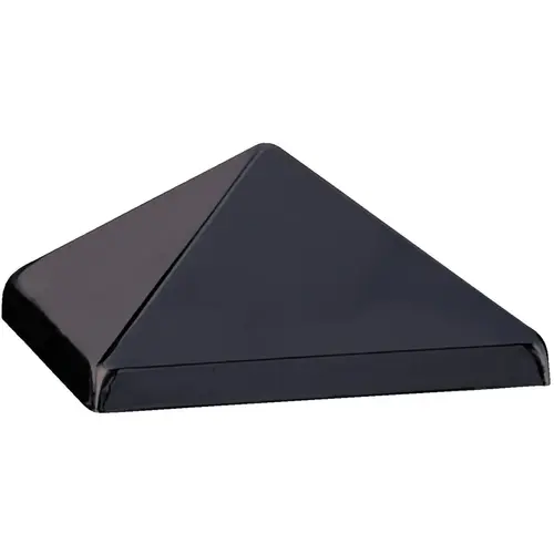 4 In. x 4 In. Metal Black Post Cap