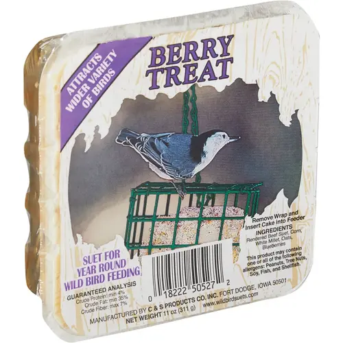 11 Oz. Berry Treat Wild Bird Suet - pack of 12