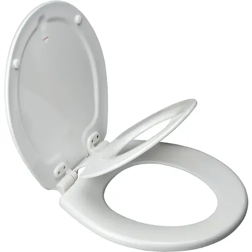 NextStep2 Round Closed WhisperClose White Enameled Wood Toilet Seat