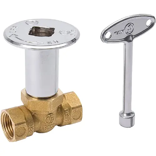 Straight Pattern 158,000 BTU Chrome Plated Brass Log Lighter Gas Valve