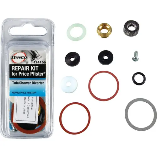 Price Pfister, Tub/Shower Diverter Rubber, Metal, Fiber Faucet Repair Kit Price Pfister, Tub/Shower Diverter Rubber, Metal, Fiber Faucet Repair Kit