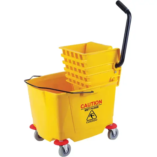 38 Qt. Down Press PVC Mop Bucket & Wringer Yellow 38 Qt. Down Press PVC Mop Bucket & Wringer Yellow