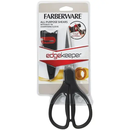 Farberware 8.5 In. All-Purpose Black Shears with Edgekeeper Sheath Farberware 8.5 In. All-Purpose Black Shears with Edgekeeper Sheath