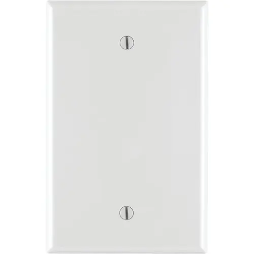 1-Gang Mid-Way Thermoplastic Nylon Blank Wall Plate, White 1-Gang Mid-Way Thermoplastic Nylon Blank Wall Plate, White
