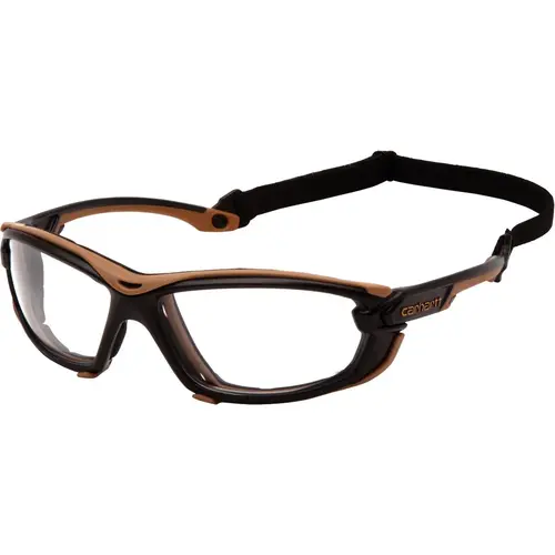 Toccoa Black & Tan Frame Safety Glasses with Clear H2MAX Anti-Fog Lenses