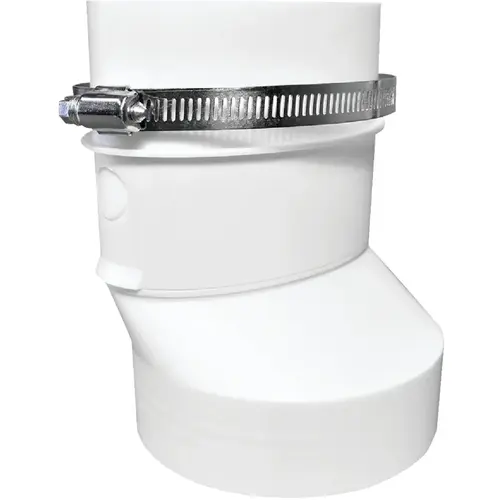 Round to Oval Plastic Dryer Duct Connector White Round to Oval Plastic Dryer Duct Connector White