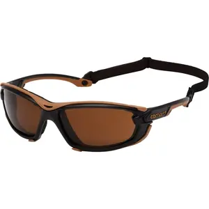CARHARTT CHB1018DTMP Toccoa Black & Tan Frame Safety Glasses with Bronze H2MAX Anti-Fog Lenses