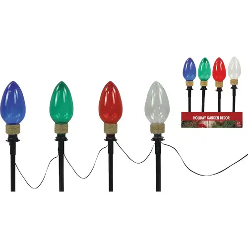 Christmas Light Bulb Garden Pathway Light Stake (4-Count) Christmas Light Bulb Garden Pathway Light Stake (4-Count)