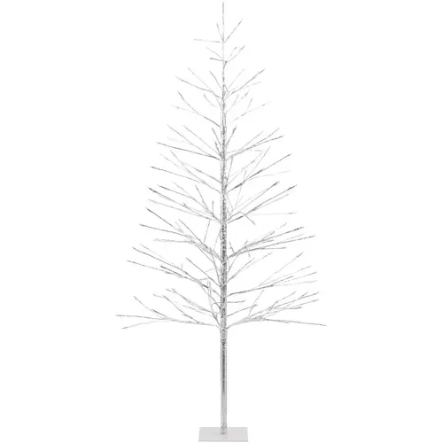 60 In. Silver Christmas Tree with Cool White LED Lights