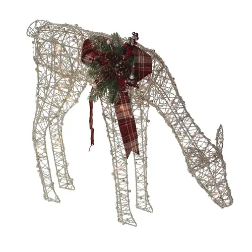 20 In. Warm White LED Gold Wire Grazing Doe Lighted Decoration