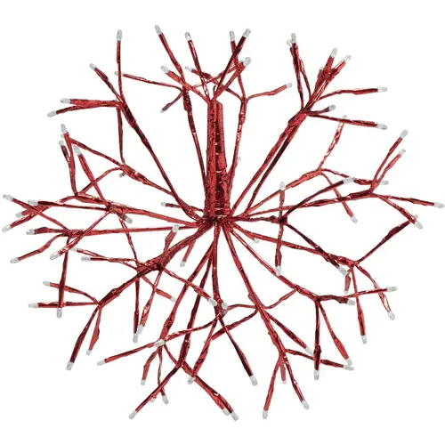 16 In. LED 96-Bulb Red Hanging Twig Snowflake Ornament Light Decoration 16 In. LED 96-Bulb Red Hanging Twig Snowflake Ornament Light Decoration