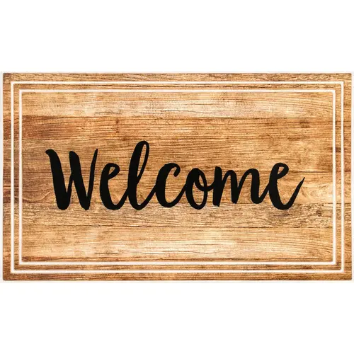 Apache Fashionables Welcome Door Mat Brown/Black Apache Fashionables Welcome Door Mat Brown/Black