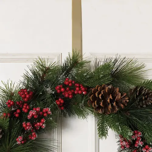 12 In. Metal Over-The-Door Gold Wreath Hanger 12 In. Metal Over-The-Door Gold Wreath Hanger