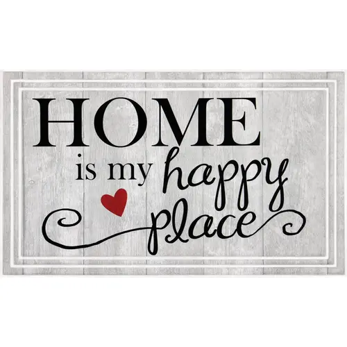 Apache Fashionables Home is My Happy Place Door Mat Gray