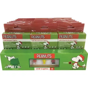 Peanuts 89240_PDQ24_MP24_TRY ME Warm White 10-Bulb LED Snoopy, Charlie Brown, & Woodstock Battery Operated Light Set