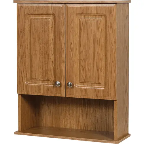 Zenna Home Oak 23 In. W x 8-1/4 In. D x 28 In. H Wall Bath Cabinet