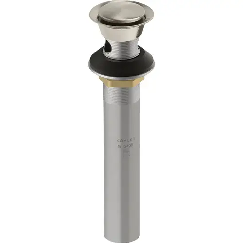 Premium Brushed Nickel 1-1/4 In. Clicker Drain with Overflow
