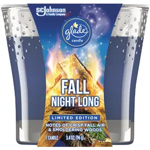 GLADE 2458 3.4 Oz. Fall Night Long Candle Blue