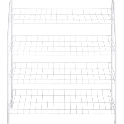 4-Tier White Shoe Shelf
