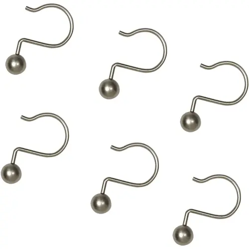 Brushed Nicklel Aluminum Shower Shower Curtian Ball Hook (12-Count) Brushed Nicklel Aluminum Shower Shower Curtian Ball Hook (12-Count)