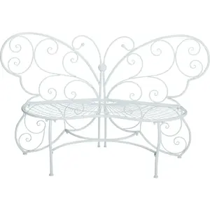 ALPINE BAZ400WT 62 In. L. White Metal Butterfly Bench