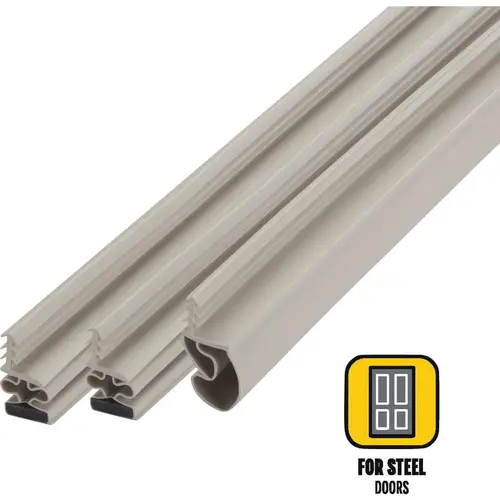 Building Products 81 In. Beige Vinyl with Magnetic Strip Top and Sides Door Seal Kit for Steel Doors
