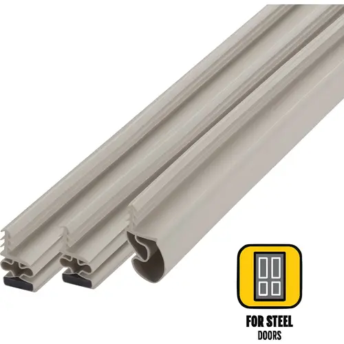 Building Products 81 In. Beige Vinyl with Magnetic Strip Top and Sides Door Seal Kit for Steel Doors