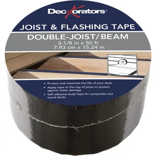 3-1/8 In. x 50 Ft. Double-Joist/Beam Butyl Joist And Flashing Tape Black 3-1/8 In. x 50 Ft. Double-Joist/Beam Butyl Joist And Flashing Tape Black