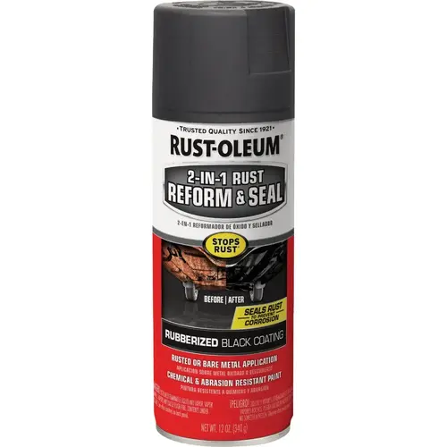 Stops Rust 2-In-1 Rust Reform and Seal Spray, 12 Oz., Black Stops Rust 2-In-1 Rust Reform and Seal Spray, 12 Oz., Black