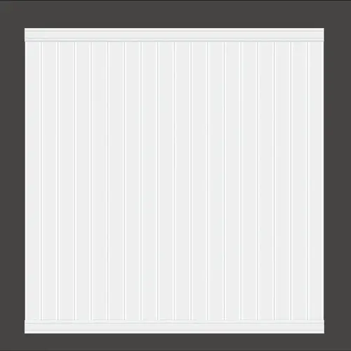 6 Ft. H. x 6 Ft. L. Standard White Vinyl Privacy Fence