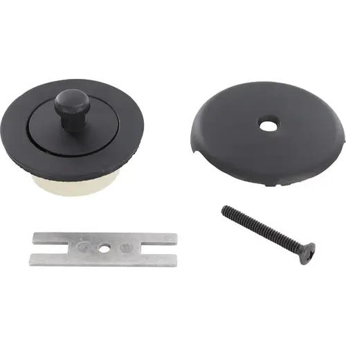 Universal Matte Black Lift 'N Turn Tub Drain Trim Kit with Overflow Universal Matte Black Lift 'N Turn Tub Drain Trim Kit with Overflow