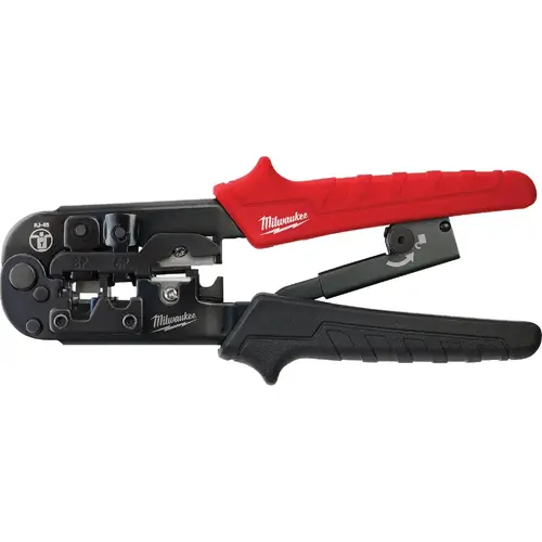 Crimpers; Handle Style: Rubber Grip ; Type: Crimper & Stripper ; Crimper Type: Coax Crimper ; Maximum Wire Gauge: 28AWG ; Capacity: RJ-22; RJ-11; RJ-12; RJ-45 ; Handle Material: Rubber