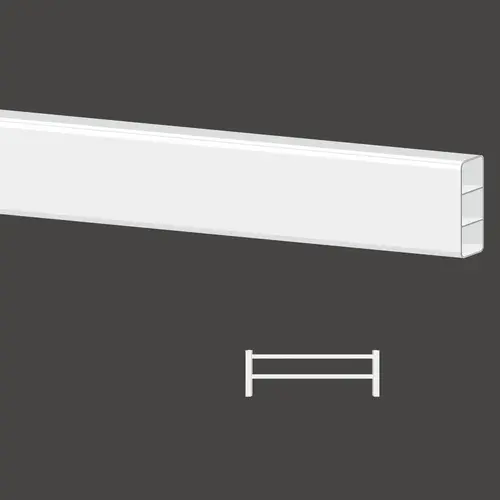2 In. x 6 In. x 96 In. White Vinyl Fence Rail 2 In. x 6 In. x 96 In. White Vinyl Fence Rail