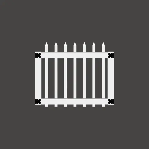 41-1/2 In. W. x 3 Ft. H. Spaced White Vinyl Picket Gate