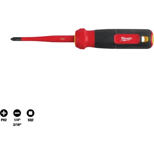 4-In-1 1000V Insulated Slim Tip Multi-Bit Screwdriver 4-In-1 1000V Insulated Slim Tip Multi-Bit Screwdriver