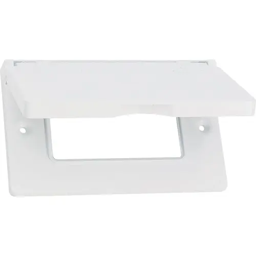 Single Gang Horizontal White Weatherproof GFCI Cover Single Gang Horizontal White Weatherproof GFCI Cover