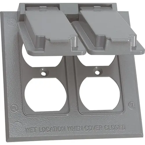 Dual Gang Gray Vertical Weatherproof Duplex Cover Dual Gang Gray Vertical Weatherproof Duplex Cover