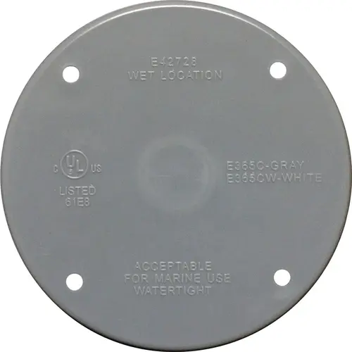 Gray Round Non-Metallic Round Weatherproof Blank Cover Gray Round Non-Metallic Round Weatherproof Blank Cover