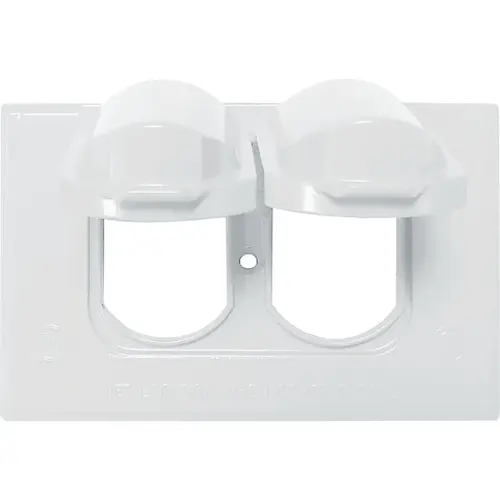 Single Gang Horizontal White Weatherproof Duplex Cover Single Gang Horizontal White Weatherproof Duplex Cover