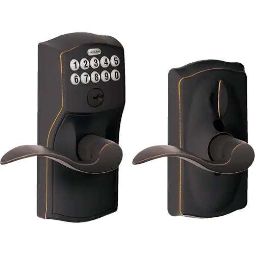 Camelot Lever Aged Bronze Electronic Keypad Entry Lock