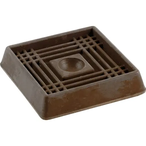 2 In. Inner Dimension Square Rubber Furniture Cup (4 Count) Brown 2 In. Inner Dimension Square Rubber Furniture Cup (4 Count) Brown